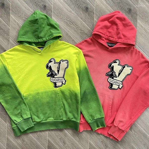 

Men's Hoodies Vertabrae Embroidered Patch Logo Hoodie, Green