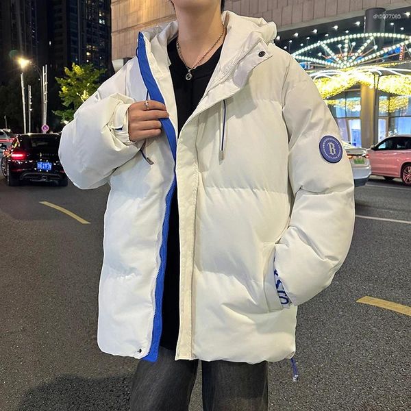 

Men's Down Waterproof Windbreaker Thick Outdoor Fashion Cardigan Autumn Winter Men Lightweight Coat Outwear Stand Collar Jacket Long Sleeve, Black