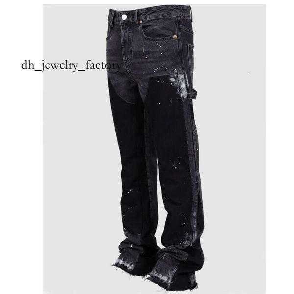

Galeryly Jeans Dept Men's Jeans Men's Denim Work Pants Fashion Stretch Patch Denim Stacked Flare Pants f5b, Blue
