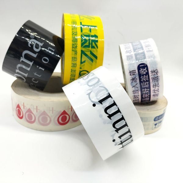 

wholesale Customized printed transparent tape with personalized advertising slogan used for carton sealing and packaging protection