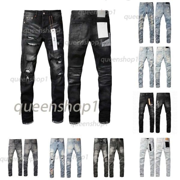 Men's Jeans Mens jeans Trousers Purples jeans for mens Denim Designer Jeans Men Black Pants High-end Quality Straight Retro Ripped Biker Jean Slim Fit Motorcycle