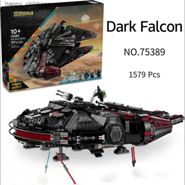 1579pcs UCS Star Battle Rebuilding Milky Way The Dark Falcon Millennium Falcon Spaceship 75389 Assemble Model Birthday Gifts T250821