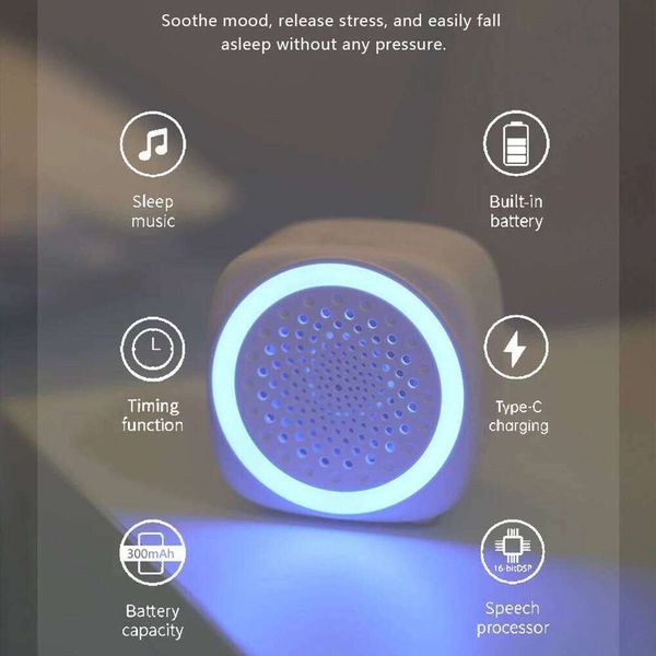Mini White Noise Sound Hine Sleep Soother With 26 Soothing Sounds Breathing With RGB Light For Baby Adult Travel