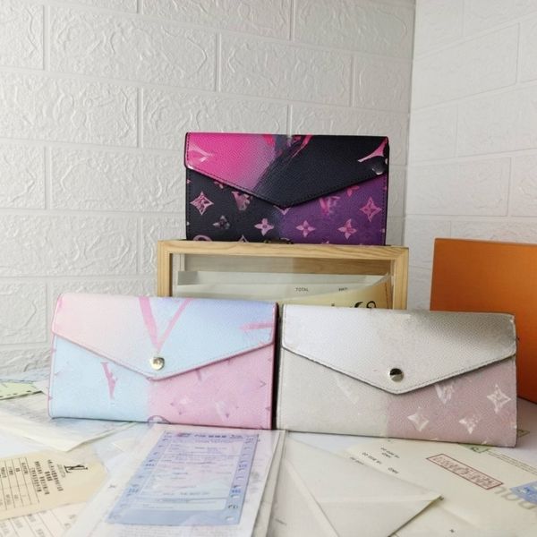 

Designer Wallets Women Wallet High Quality Genuine Leather Men Wallet Zipper Ladies Long Purse purses Checked Embossed Flowers Small Wallet bag luxury4534, #2