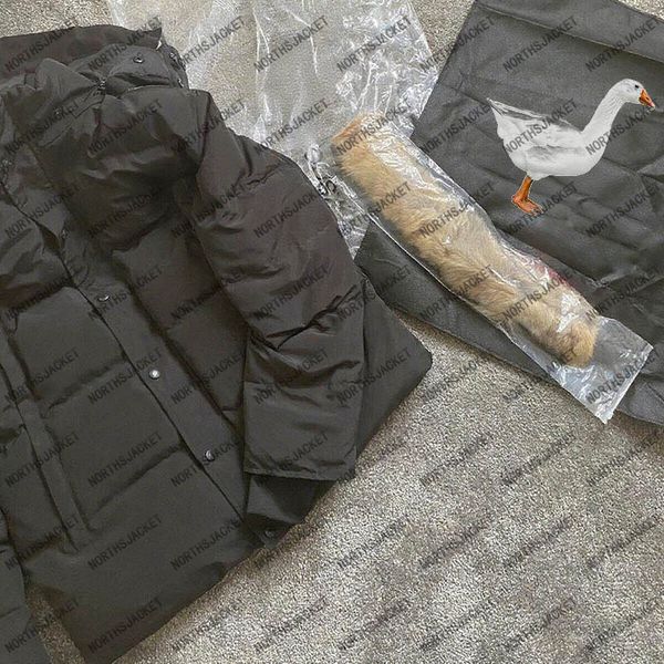 

Best Reps Wyndham Parka Black Label Men Women Down Parkas Jackets Winter Coats Outdoor Classic Puffer Jacket Hommes Campera Overcoat S- Doudoune Luxe Winterjacke, Grey-black label+fur collar