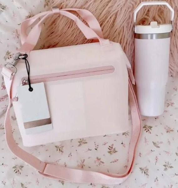 US Warehouse All Day Julienne Mini Soft Lunch Bag Box Recycled Polyester 10 Can 12 Hour Cooler Travel Cooler Bags With Zipper And Cross body Strap 0821