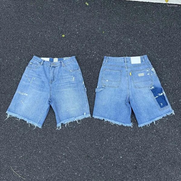 

Men's Jeans Vintage Denim Shorts Los Angeles Trendy Brand Ripped High Quality Men Women Retro Street Washed, Gd098