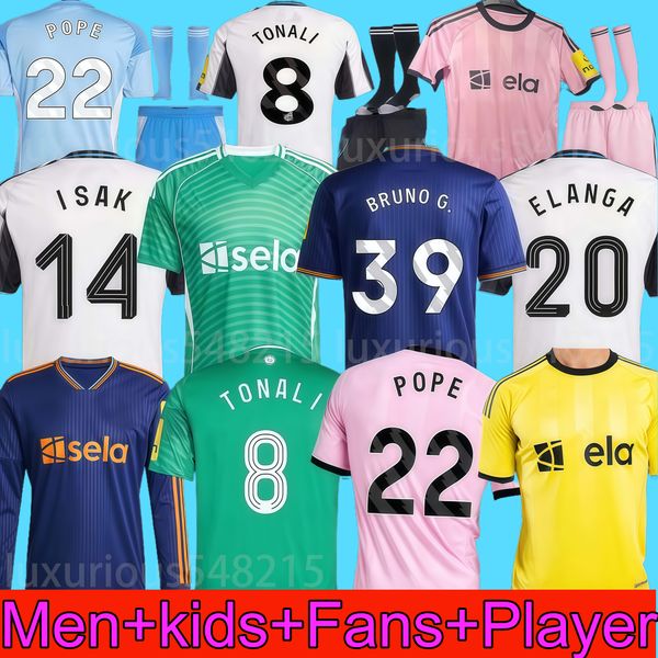 

25 26 ELANGA TONALI NEWCASTLE soccer jerseys BLACK Kids 2025 2026 BARNES BRUNO G. Gordon ISAK Football Shirt Home Away Botman fans WINNERS NEWCASTLED, Red