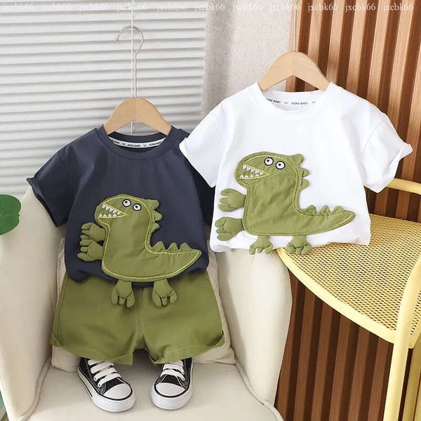 

New style Summer Baby Boy Clothes Set Kids Tracksuit Printed T Shirt sport Shorts 2Pcs/sets Bear Short Sleeve Infant Children Clothing, White