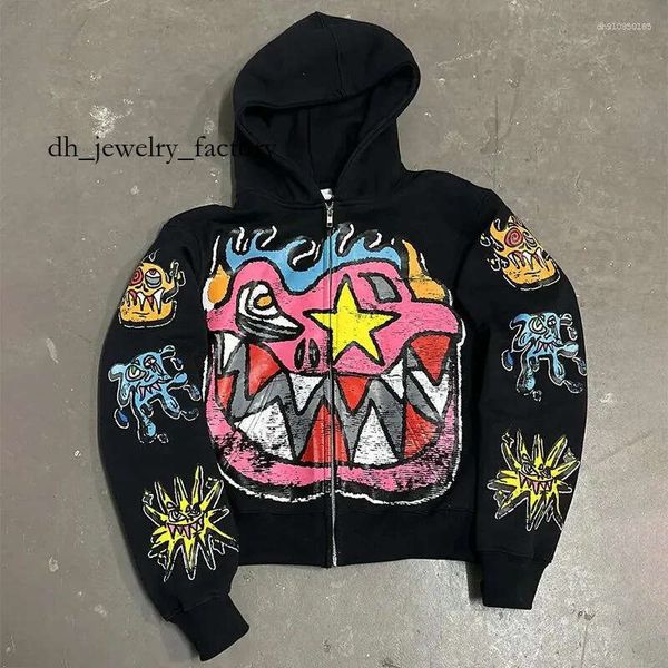 

Men's Hoodies 2025 American Style Hoodie Graph Print Pullover Zipper Sweatshirt Harajuku Retro High Street Oversized Mens Clothing 272, Brown