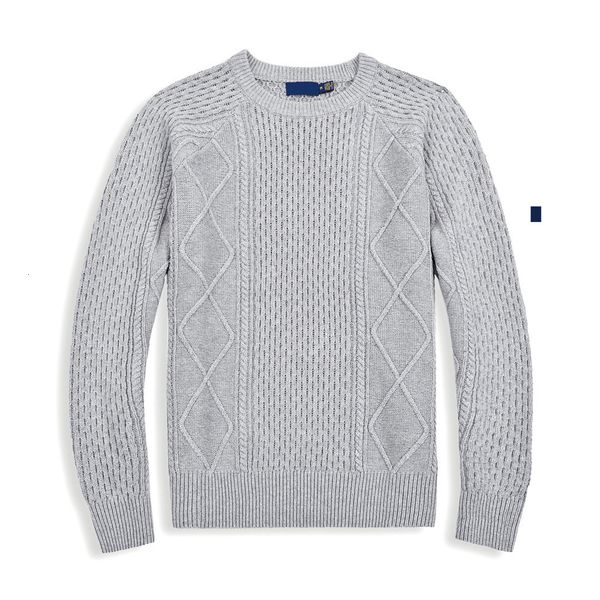 

Small Horse Embroidery Men Sweater Pullover Autumn Knitwear Slim Fit Wool Classic Casual Sweater Fashion Couple Sweater Asian Size, M09-gray