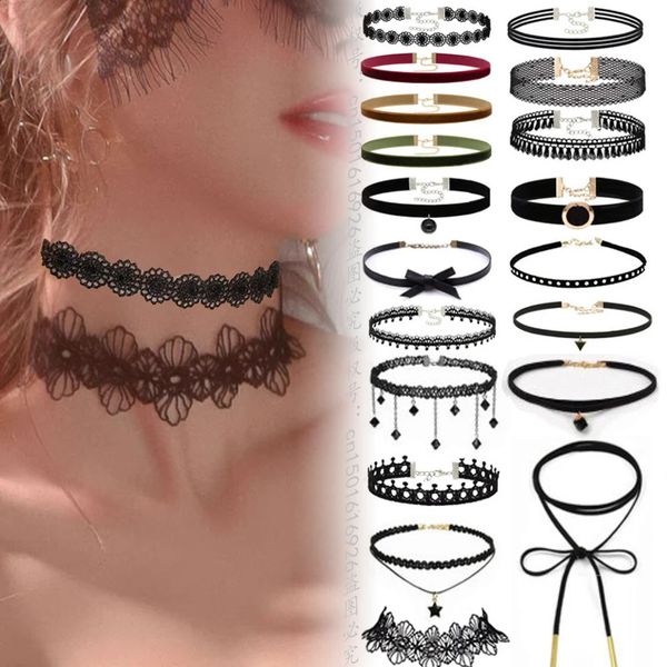 Black Velvet Choker Necklace For Women Vintage Star Sexy Lace Necklaces with Pendants Gothic Girl Gifts Neck Jewelry 250811