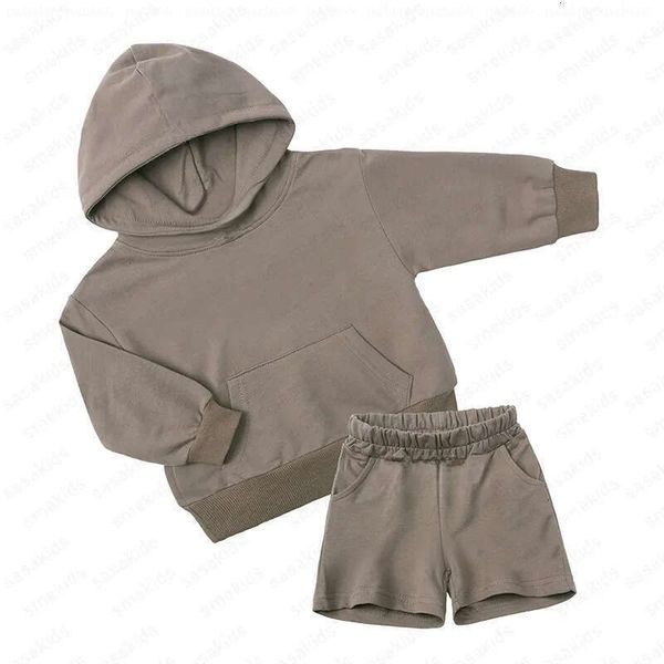 

New style Kids Tracksuits Boys Girls Designer Clothes Baby Pullover Hoodies Two Piece Plush Set Children Hooded Sweatershirt Hoodie Big Kid Toddler CSG2407311-10, Brown