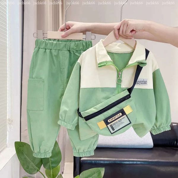 

New style Spring Causal Suit Baby Boys Girls Cartoon Strips Shirt Pants 2pcs/Set Children Clothing Kids Infant Sportswear 0-5 Years 250821, Green