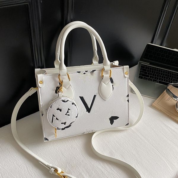 

Classic Top New Onthego Designer Tote Bag Classic Presbyopia Shopping Bag AB Face Women's Bag One Shoulder Crossbody Handbag Large Capacity shopping bag a5, White