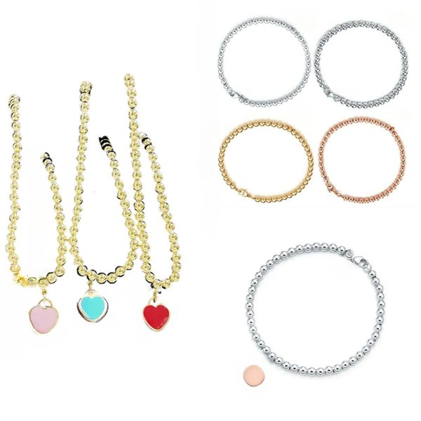 

925 Pure Silver Heart-shaped Designer Bracelet Gold Plated Souvenir Women's Gift Fashionable Pendant Jewelry Design Round Bead Bracelet Luxurious Bracelet