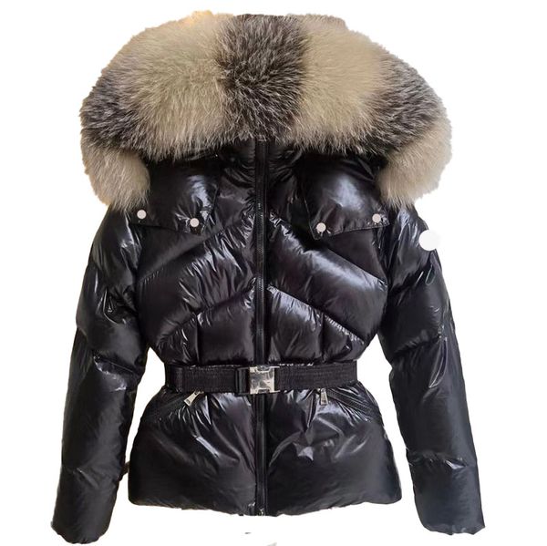 

doudoune Femme womens down jacket NFC designer jacket wimter jacket woman jacket brand homme embroidered badge puffer fur collar winter keep warm belted asian size, Beige