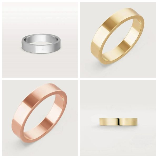 

4Mm 5Mm 6Mm Rose Gold Fashion Rings with Box High Quality Designer Good Ring Couple Promise Never Fade Wedding