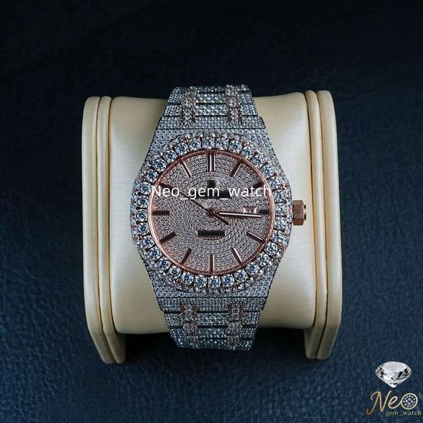 

Top Quality Hip Hop VVS Moissanite Iced Out Automatic Mechanical Watch, Men's and women's watches, Luxury Diamond Design, Tested for Perfection Free shuttle, White