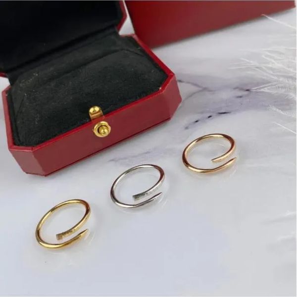 

Nail Ring Designer Women's Rings Gold Sier with Dias Trendy Fashion Couples Styles Perfect Holiday Love Gifts with Box Never Fade