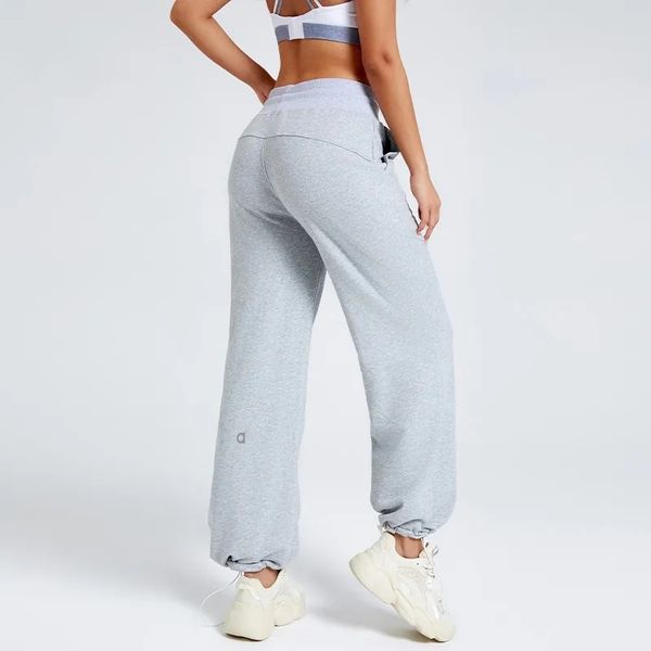 A146 Womens Yoga Pants with pockets High Waist Sports Fitness Suit Cotton Solid Color Bottom Pants Elastic Fitness Outdoor Sports Pants