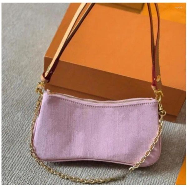 

Shoulder Bags Pink Denim Vintage Designer Bag Women Tote Handbag Travel Flower Underarm Print Purse, Dark grey