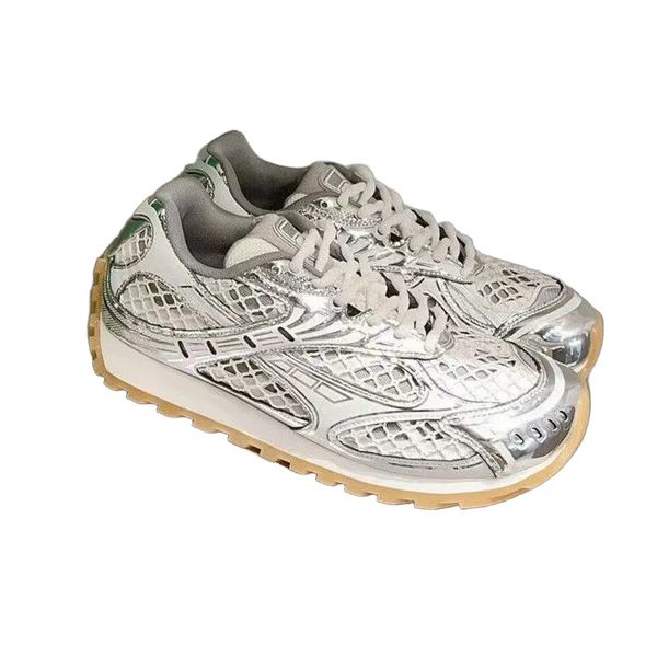 

Casual shoes sliver sneakers mens womens trainers leather mesh trainers Grey green black red, Dark grey