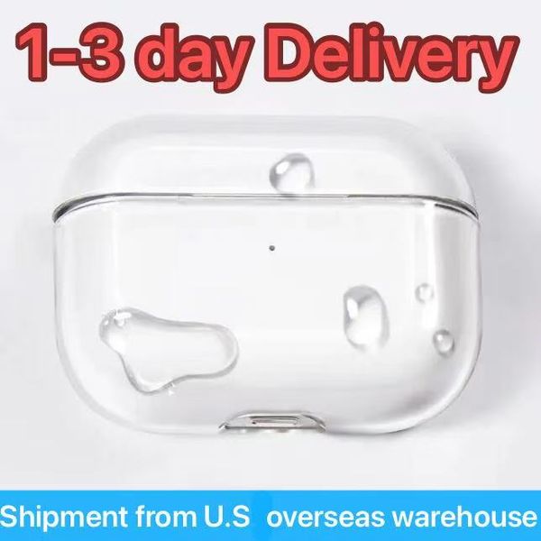 

USA Stock For Apple Airpods Pro 2 3 4 Generation airpod 4 pro Headphone Accessories Solid TPU Silicone Protective Earphone Cover Wireless Charging Shockproof Case