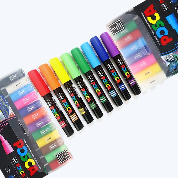 

UNI POSCA Marker 1m Series Set Art Supplies Drawing Markers Anime Hand Drawing Stationery Creative Art Graffiti Pens