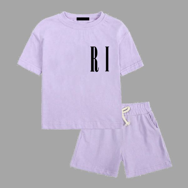 

Children Designer Tracksuit Luxury Kids T shirts Summer Shorts Suit For Boys Girls Street Style Fashion Print Clothes Baby Two Piece Set Toddler -12, Orange