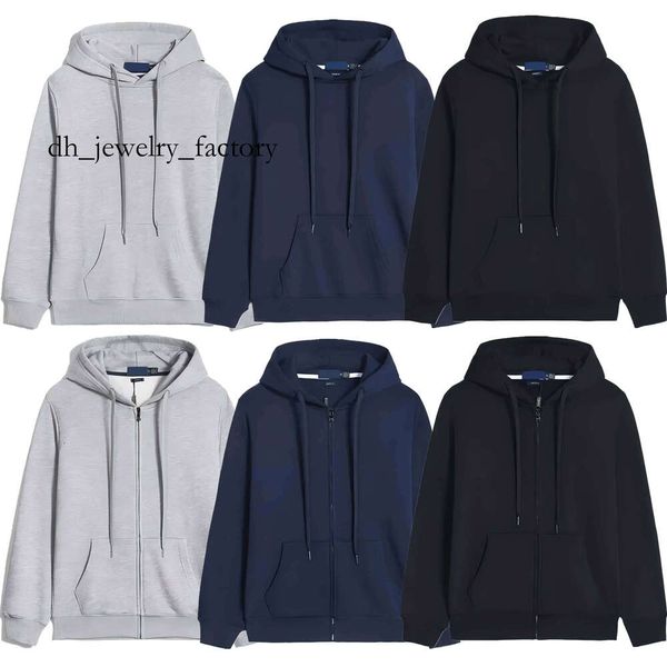 

mens hoodies designer zip up hoodie sweatshirt long sleeve Recreational sports Sweatshirts polo Loose hooded cardigan jacket Pure cotton solid coat EU size S-XXXL, Cardigan dark blue