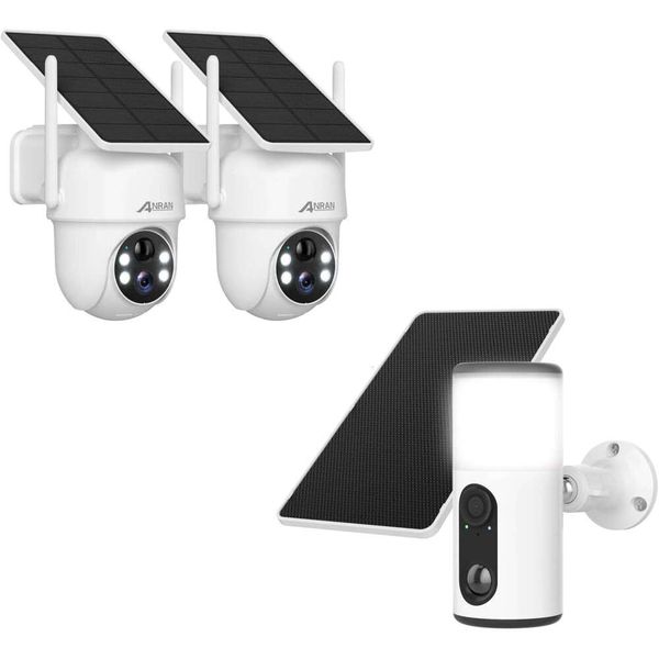 

ANRAN Q04 Cameras Wireless Outdoor 2PCS & F2M3 Solar Door Light Security Camera