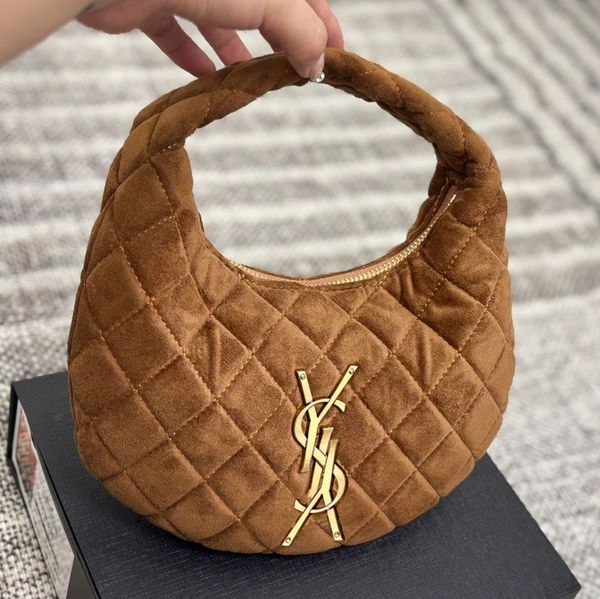 

I CARE Designer Bag New Suede Shoulder Bag Diamond Grid Handbag Classic Brown Multi color Optional Quality Leather Zipper Closure Crossbody Bag Portable Small purse, Color8