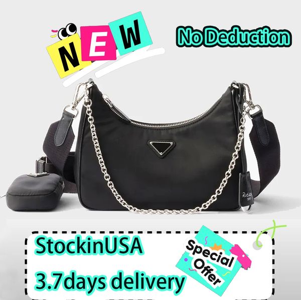 

USA Warehouse Designer Bag LuxurysS houlder Bags Women Underarm Crescent Bag 2000 Hobo & 2005 Handbag Crossbody Purses Chain Canvas Fashion Wallet Bag, #18