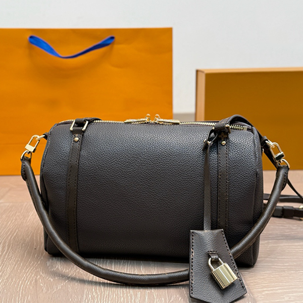 

Retro bowling bag commuting bag classic monogram bag ladies' shoulder bag high-end handbag practical crossbody bag luxury design bag high-quality genuine leather bag, Grey