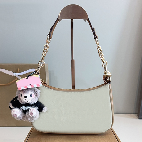 

Retro underarm bag fashion chain commuter bag classic letter monogram pattern bag luxury designer bag women's shoulder bag high-end handbag practical crossbody bag, Pink