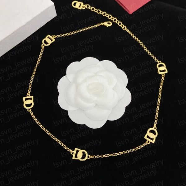 

Designer jewelry Necklaces 18K Gold Necklace Chain Necklace D Luxury Jewelry Gold Birthday Letter Gift Necklace
