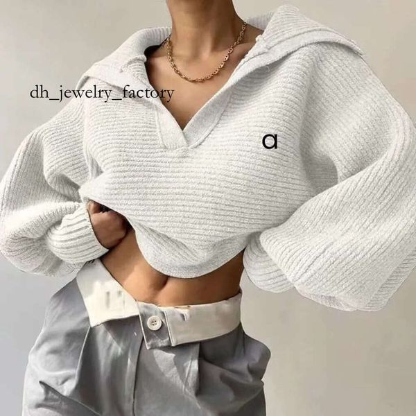 

Women Pullover Fitness Autumn Sweater Woolen Knit Outdoor Jogging Loose Womens Long Sleeve Aloness Sweatshirts Turn-Down C 33f, A02