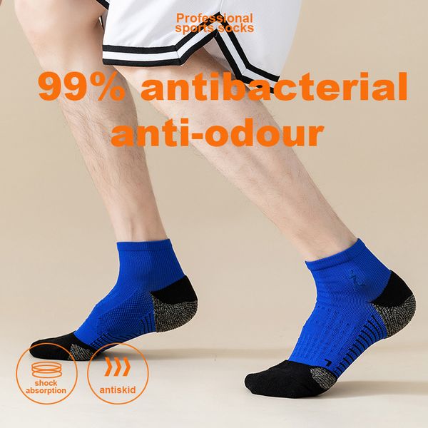 

Source Factory Professional Sports Socks Copper Fiber Antimicrobial Odor-Resistant Running Socks with Grip and Durability for Men, Green