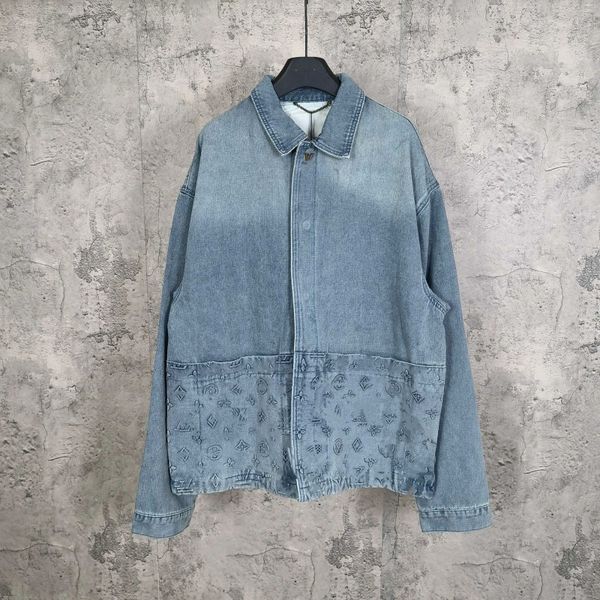

Mens Designer Hardware letter loose casual luxury trendy long sleeved denim jacket for men and women, L1