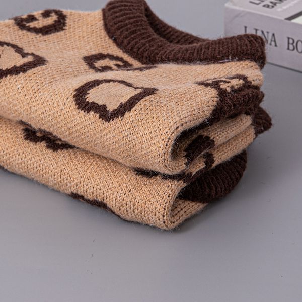 

Coats Jackets Trendy Brand Pet Knitted Vest Thickened Autumn Winter Warm Sweater Schnauzer French Bulldog Small Medium Dogs Dog Clothes Free shipping, G brown