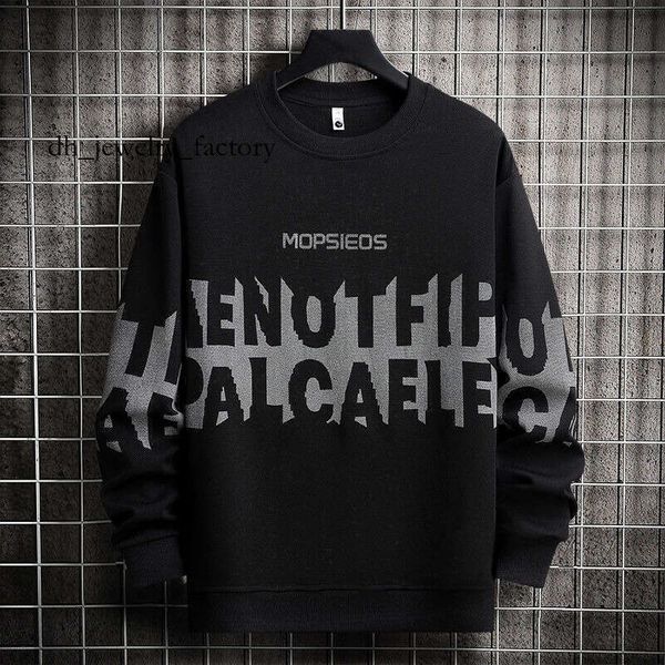 

American Style Printed Fleece-Lined Crew Neck Sweatshirt New Autumn Winter Long Sleeve Men's Casual Trendy Thickened Clothing Top c6a, [fleece-lined and thickened] 850 black