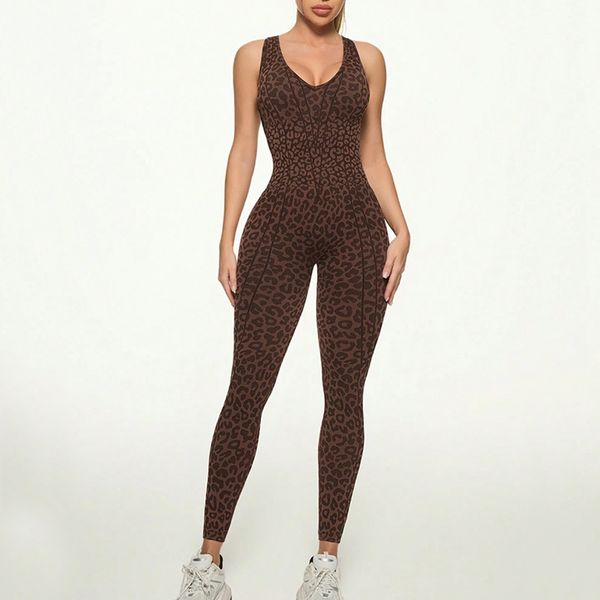Quick Dry Seamless Peach Color Workout Onesie Ideal for High Impact Exercise Sessions
