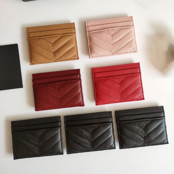 Classic Desinger Card Holder Sheepskin Genuine Leather Card Holder Mini wallet for women Caviar short wallet 10.5*7.5*0.5cm Come with box
