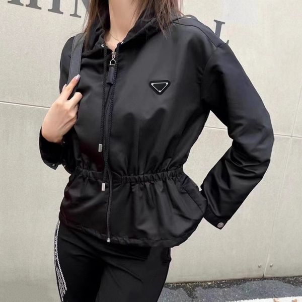 

Designer Womens Nylon Jackets Tops Hots Women's Denim Jackets Ladies Black Waisted Slim Hooded Coats Outdoor Casual Trench Hooded Windbreaker Clothing Jacket Tops, P***a correct style -2