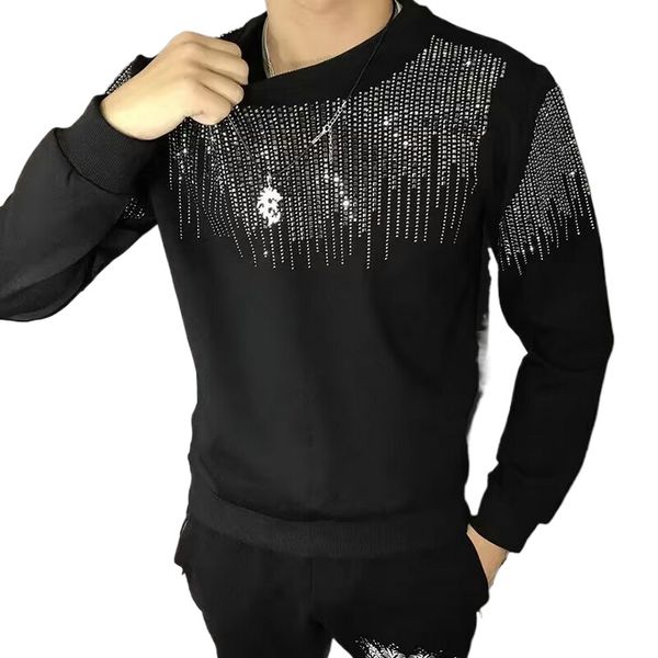 

Skull Diamond Crocodile Sweater Men' Sweater Long Sleeve Embroidered Couple Sweater Spring Autumn Loose Pullover -3XL, Yellow