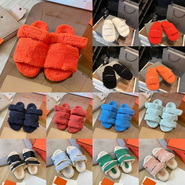 

35-46 Fur Fluffy Furry Slides Designer men women Slippers Ladies Wool Winter Warm Letters Sandals Comfortable Fuzzy Girl Flip Flop Slipper booties, Color#1