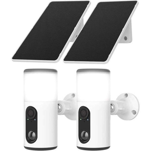 

ANRAN Solar Security Cameras Light,2K Wireless Outdoor Floodlight Camera Color Night Vision & AI Motion Detection,2-Way Talk Spotlight Siren Alarm,Compatible