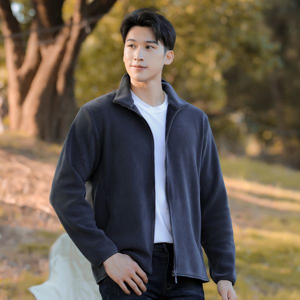 

high tech couple fleece jacket graphene heating for instant warmth, Men's style - black