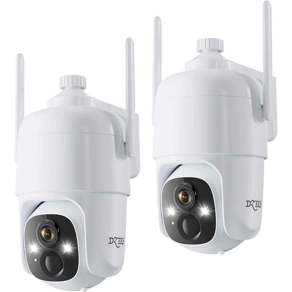 

Dzees 360° PTZ Cameras Wireless Outdoor WiFi, 2K Battery Powered Home Security Camera Indoor, Spotlight & Siren, Color Night Vision, 2-Way Talk, AI Motion